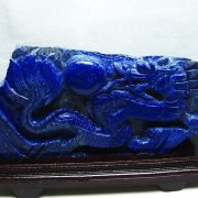 7.5Kg ラピスラズリ 手彫り 龍 置物[M170-76]