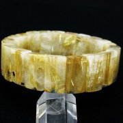 ゴールドタイチンルチル バングル [T107-4231]