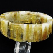 ゴールドタイチンルチル バングル [T107-4242]