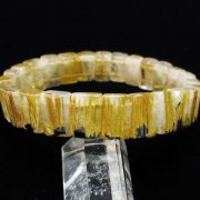 ゴールドタイチンルチル バングル [T107-4308]
