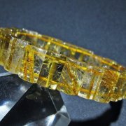 ゴールドタイチンルチル バングル [t107-4498]