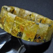 ゴールドタイチンルチル バングル [t107-4526]