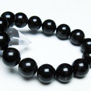 ロシア産モリオン(黒水晶)18mmブレスレット 黒水晶 モリオン ブレスレット 14mm 18cm メンズM レディースL