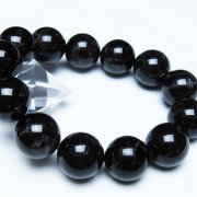 モリオン 純天然 黒水晶 ブレスレット 18mm [t112-7549]