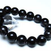 モリオン 純天然 黒水晶 ブレスレット 14mm [t112-8152]
