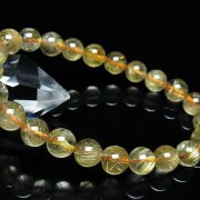 ゴールドタイチンルチルブレスレット8mm