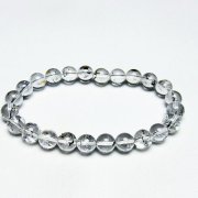 ブラックエレスチャルクォーツ 骸骨水晶 ブレスレット 8mm [T124-5335]