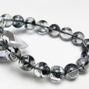 ブラックエレスチャルクォーツ 骸骨水晶 ブレスレット 11mm [t124-5372]