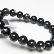 ブラックエレスチャルクォーツ 骸骨水晶 ブレスレット 11mm [t124-5394]