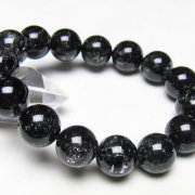 ブラックエレスチャルクォーツ 骸骨水晶 ブレスレット 14mm [t124-5406]