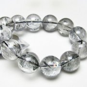 ブラックエレスチャルクォーツ 骸骨水晶 ブレスレット 20mm [t124-5472]