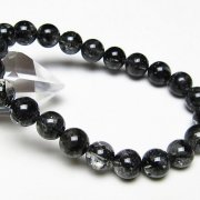 ブラックエレスチャルクォーツ 骸骨水晶 ブレスレット 9mm [t124-5662]