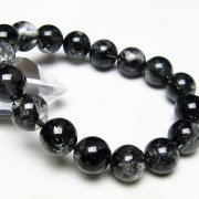 ブラックエレスチャルクォーツ 骸骨水晶 ブレスレット 12mm [t124-5672]