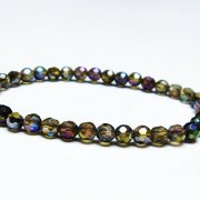 レインボーオーラ 64面カット ブレスレット 5mm [T125-6323]