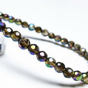レインボーオーラ 64面カット ブレスレット 5mm [T125-6325]