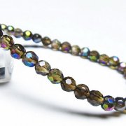 レインボーオーラ 64面カット ブレスレット 5mm [t125-6334]