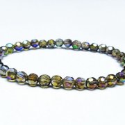 レインボーオーラ 64面カット ブレスレット 5mm [T125-6449]