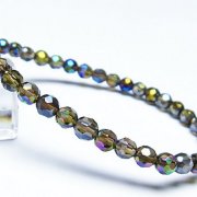 レインボーオーラ 64面カット ブレスレット 5mm [T125-6451]