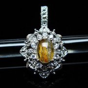 ファイナルグレード金針ルチル水晶 ペンダント [t134-4317]