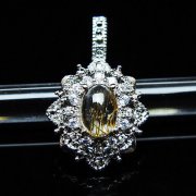 ファイナルグレード金針ルチル水晶 ペンダント [T134-4321]
