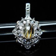 ファイナルグレード金針ルチル水晶 ペンダント [T134-4325]