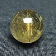 ゴールドタイチンルチル入り 水晶 丸玉 22mm [t145-2413]