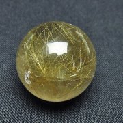 ゴールドタイチンルチル入り 水晶 丸玉 22mm [t145-2414]