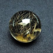 ゴールドタイチンルチル入り 水晶 丸玉 20mm [t145-2431]
