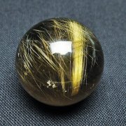 ゴールドタイチンルチル入り 水晶 丸玉 23mm [t145-2503]