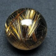 ゴールドタイチンルチル入り 水晶 丸玉 23mm [t145-2559]