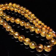 ゴールドタイチンルチル ネックレス 13mm [t162-434]