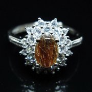 ファイナルグレード金針ルチル水晶 指輪 (17号)[T164-7646]