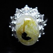 ゴールドタイチンルチル 指輪 (16号)[T164-7684]