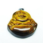 タイガーアイ※黄虎目石布袋様 ペンダント [T186-1727]