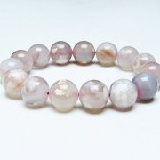 桜メノウ チェリーブロッサムアゲート ブレスレット 15mm [T213-1855]