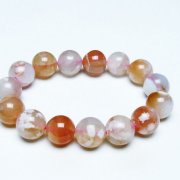 桜メノウチェリーブロッサムアゲートブレスレット14mm
