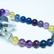 ⬛︎ 【希少大珠】フローライト ブレスレット 約18.5ミリ×12粒 天然石 パワーストーン 天然石 フローライト ブレスレット 12mm [T229-4986]