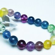 061541  千層ラビットフローライトブレスレット11ミリ 超レア石！激安！☆高品質☆ラビットヘアミックスフローライト