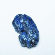 ラピスラズリ ヒキュウ 貔貅 置物[T25-40723]