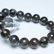 ブラックルチルクォーツ ブレスレット 14mm [t257-8295]