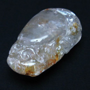 ヒマラヤ水晶 手彫り 魚 置物[T261-1166]