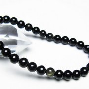ゴールドキャッツアイオブシディアン ブレスレット 6mm [T265-1877]