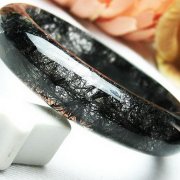 ブラックルチルクォーツ バングル 54mm [T274-56]