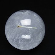 トルマリン入り　水晶　丸玉　天然石 1点物】抜群の透明度5A ホワイトトルマリンインクォーツ 35mm 丸玉