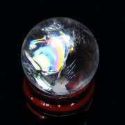 虹入り ヒマラヤ水晶 丸玉 25mm [t317-4923]