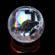 水晶球 ブラックルチルクォーツ クラスター ヒマラヤ水晶 高品質/ルチル入り/クローライト/透明/光沢・照り】インド