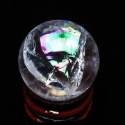 虹入り ヒマラヤ水晶 丸玉 26mm [t317-5324]