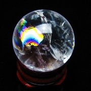 虹入り ヒマラヤ水晶 丸玉 27mm [t317-5371]