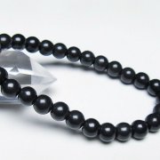 北海道上ノ国町産 ブラックシリカ ブレスレット 8mm [t325-4977]