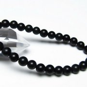 北海道上ノ国町産 ブラックシリカ ブレスレット 7mm [t325-5619]